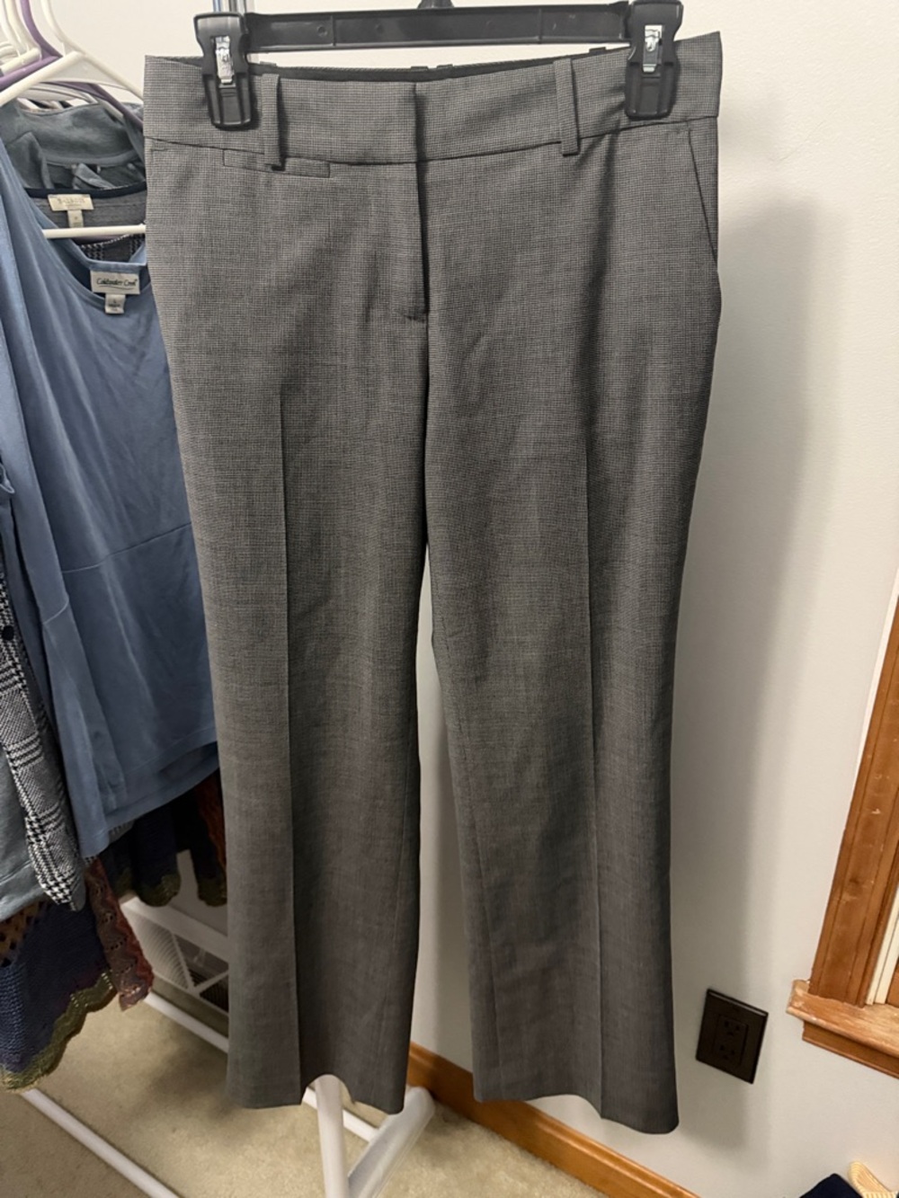 Ann Taylor Black Dress Pants with Houndstooth Accent